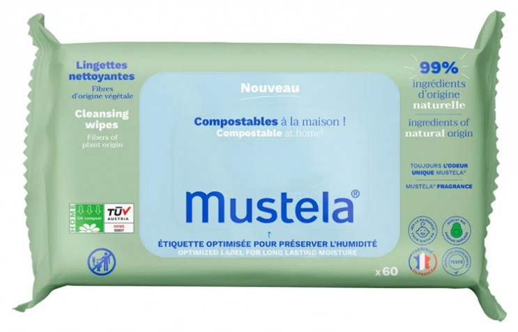 MUSTELA LINGETTES NETTPOYANTES X60  NEW