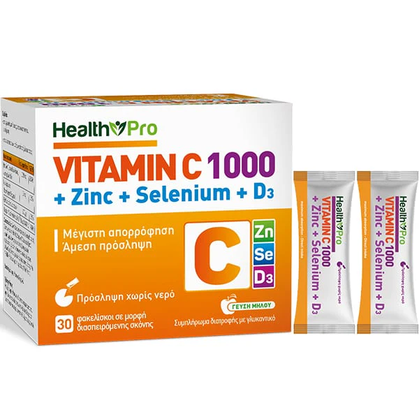 Health Pro Vitamin C 1000 + Zinc+Selenium+D3 30 bustina