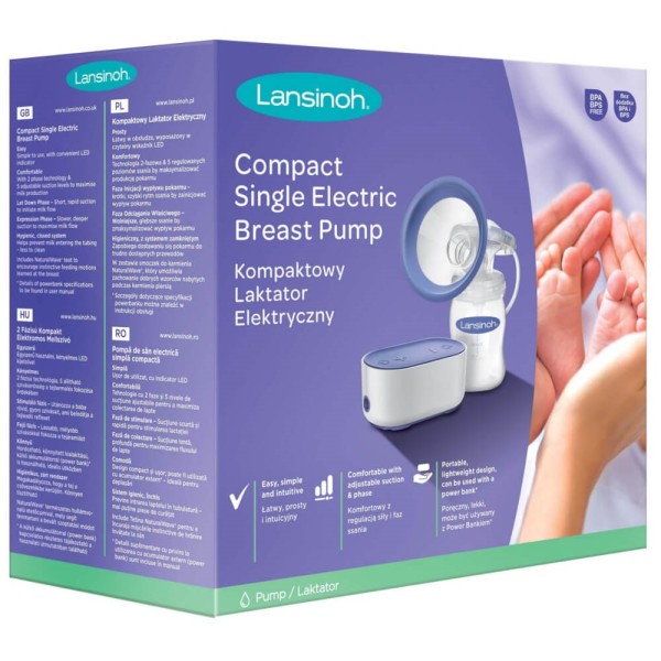LANSINOH COMPACT SINGLE ELECTRIC BREAST PUMP – tirëthithëse gjiri elektrike kompakte njëanëshe