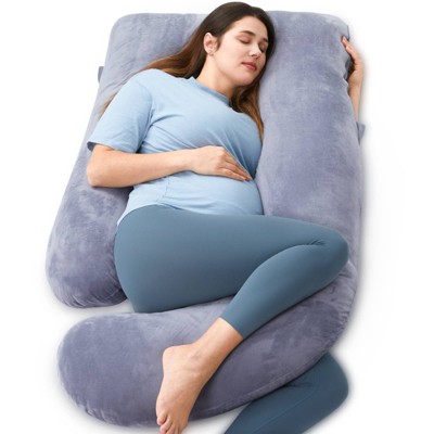 Momcozy U Shaped Pregnancy Pillow Velvet Dark GREY