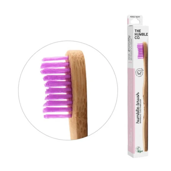 THE HUMBLE CO. HUMBLE BRUSH SOFT PINK – furçë dhëmbësh bambuje për të rritur, peri të buta