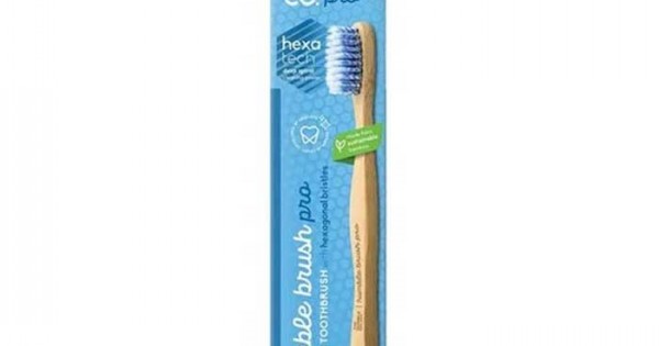 THE HUMBLE CO. HUMBLE BRUSH PRO HEXATECH SPIRAL BLUE SOFT – furçë dhëmbësh bambuje për të rritur, peri të buta