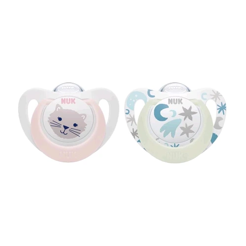 NUK cuço Silicone 0-6m Day & Night (2 copë)