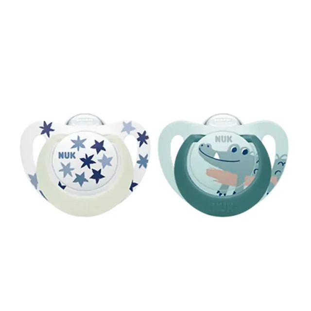 NUK Star Day & Night Silikon Frenues 6-18 m (2 copë)