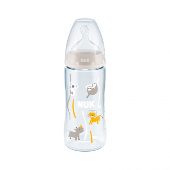 NUK shishe plastike F/CH +sil 6-18 m 300ml temp control
