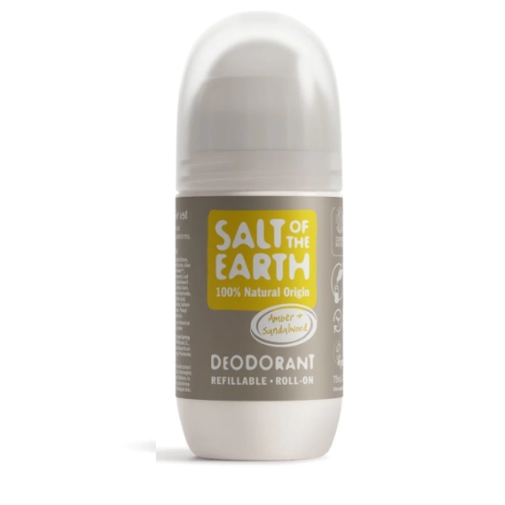 Salt of earth Natural Deodorant amber&sandalwood  roll on75 ml