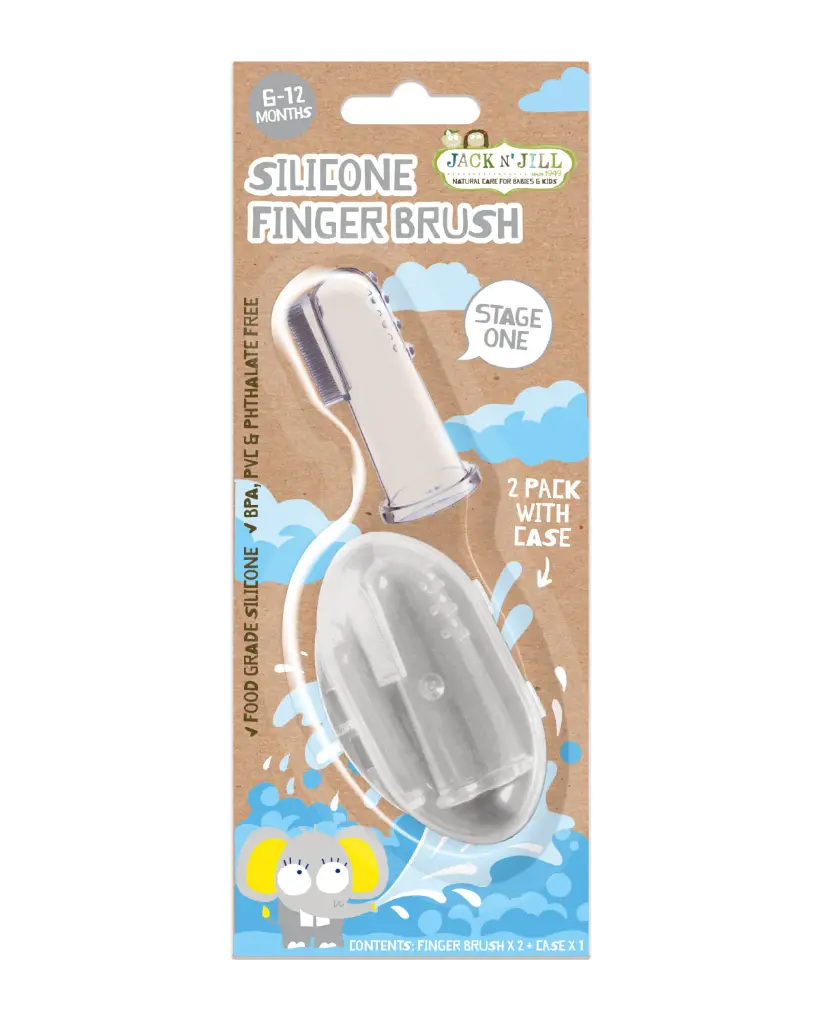 Jack N' Jill Stage 1 Silicone Finger Brush 6-12 muaj