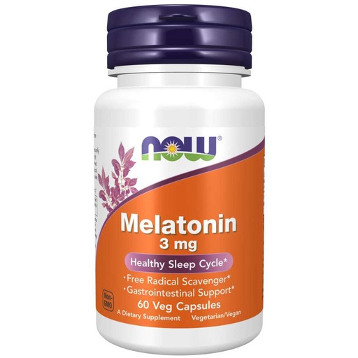 NOW FOODS MELATONIN 3 mg – 60 kapsula vegjetale