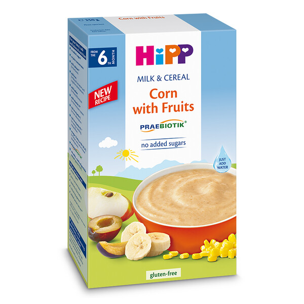 HiPP CORN WITH FRUITS 250GR