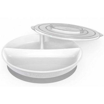 Twistshake Divided Plate 6+m White